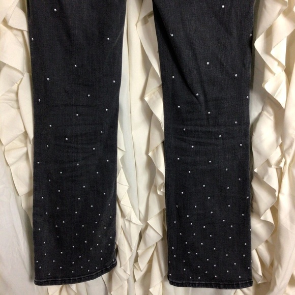 Madewell Cali Demi-Boot Dot Crop Button Fly Jeans Black 23 Mini Kick Flare - Picture 7 of 8